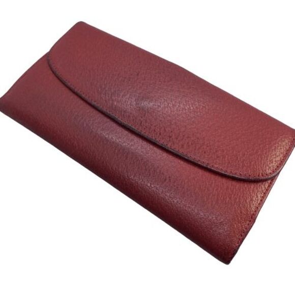 Authentic GUCCI Red Leather Long Slim Double Sided Wallet - Picture 2 of 13